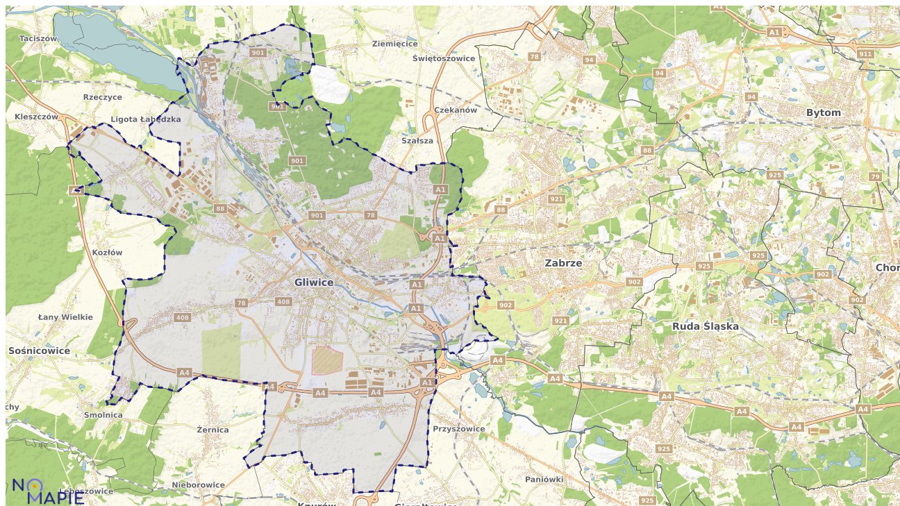 Mapa wyborów do sejmu Gliwice