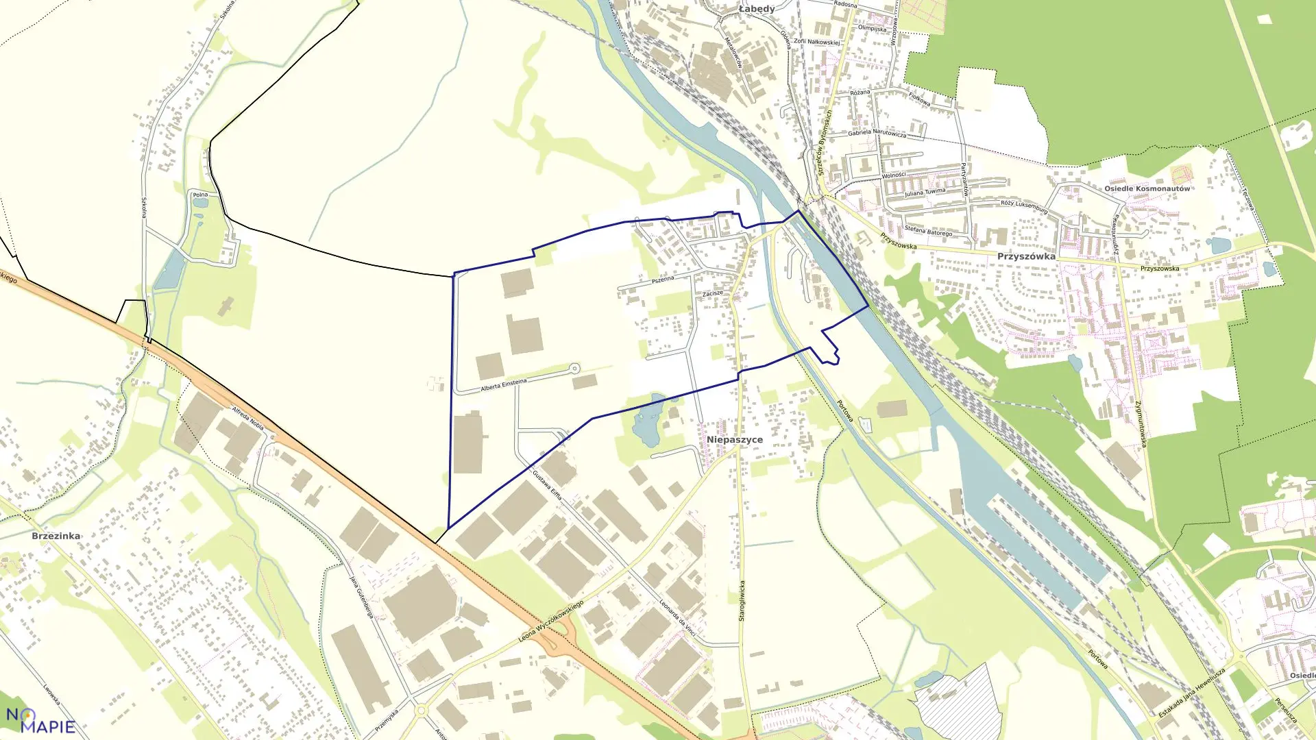 Mapa obrębu Stare Łabędy w mieście Gliwice